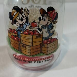 2021 Disney Parks Epcot Food & Wine Festival Mickey & Minnie Mason Jar Glass